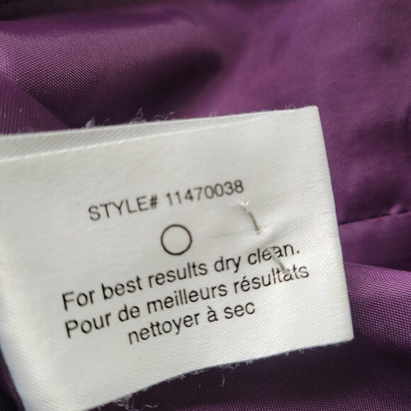 Club Monaco Cropped Purple Velvet Blazer Size 6 - Picture 6 of 6